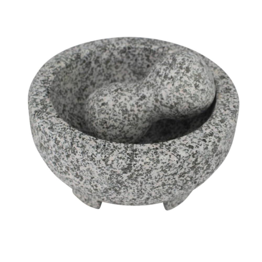 imageIMUSA 85quot Traditional Heavy Duty Polished Granite Molcajete for Fresh Guacamole Salsa Pesto Herbs Spices6 Inches