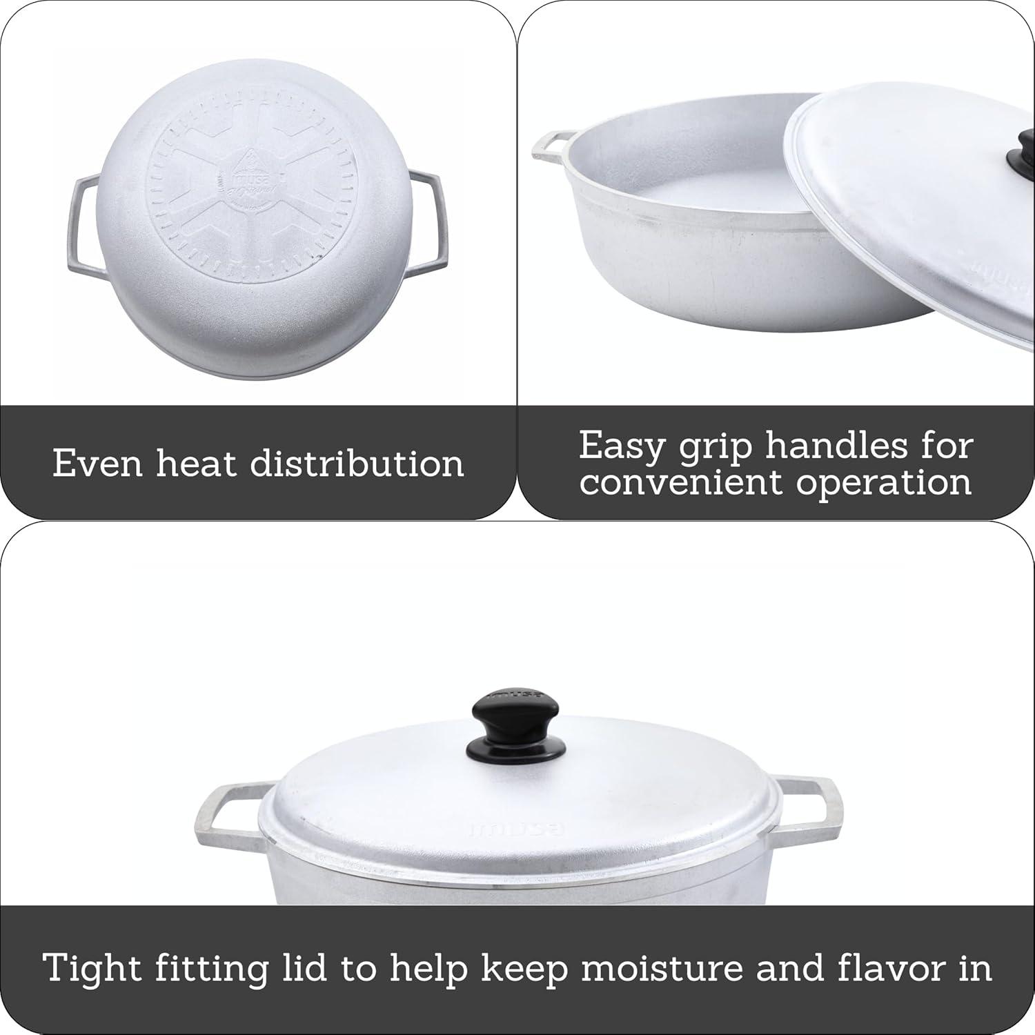 imageIMUSA GAU80508 Jumbo Traditional Natural Caldero for Cooking and Serving 18 Quart SilverAluminum Lid