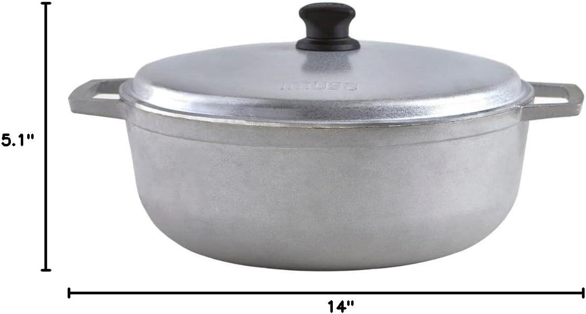 imageIMUSA GAU80508 Jumbo Traditional Natural Caldero for Cooking and Serving 18 Quart SilverAluminum Lid