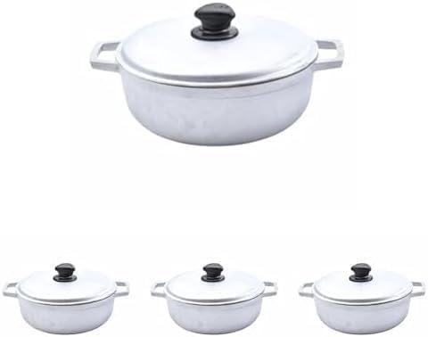 imageIMUSA GAU80508 Jumbo Traditional Natural Caldero for Cooking and Serving 18 Quart SilverAluminum Lid