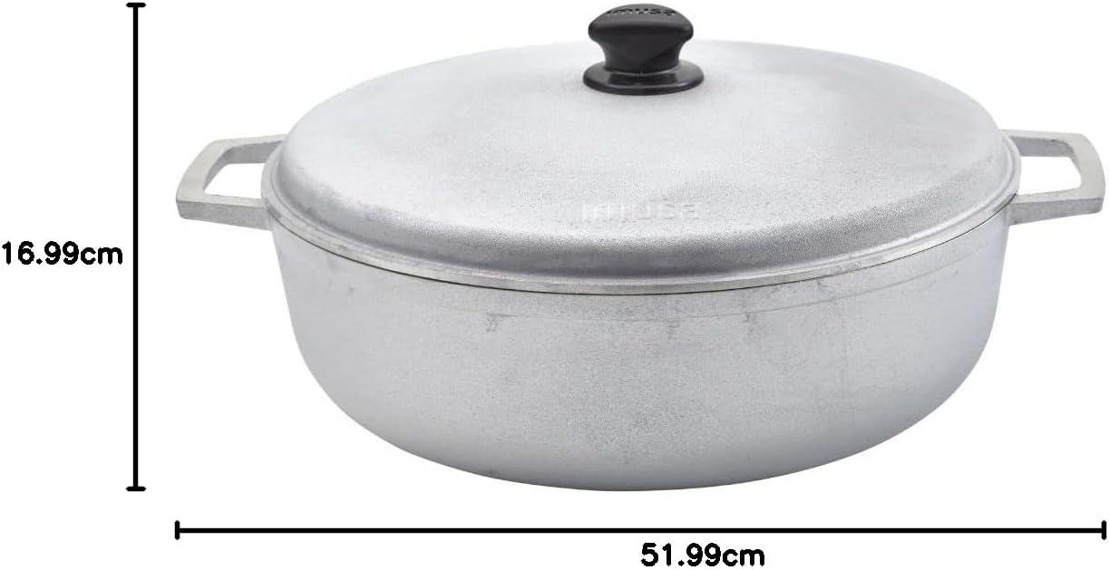 imageIMUSA GAU80508 Jumbo Traditional Natural Caldero for Cooking and Serving 18 Quart SilverAluminum Lid