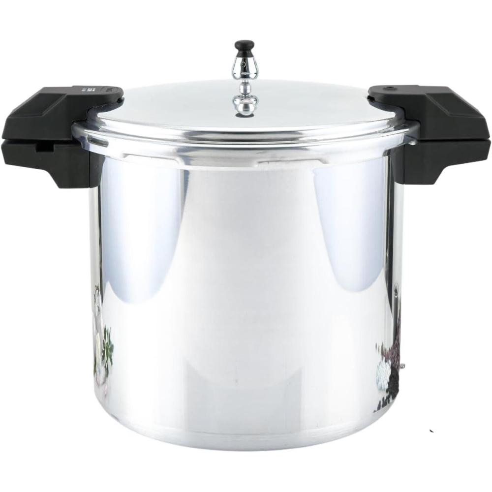 imageIMUSA USA A41780807 16Qt Jumbo Stovetop Pressure Cooker with Regulator and Side Handles Silver22 Quarts
