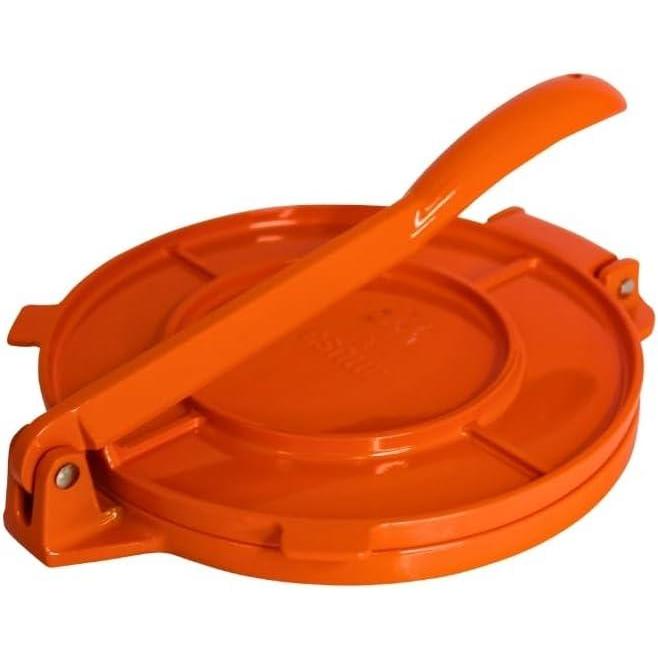 imageIMUSA USA Tortilla Press 8quot DS BlackAluminum Orange