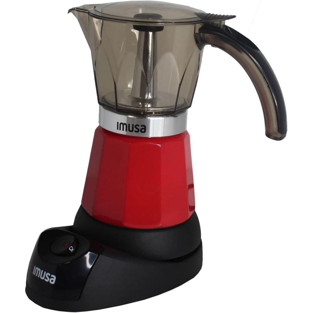 imageImusa 6 or 3cup Electric Espresso Maker BlackRed