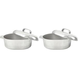 IMUSA 11in H. Cajun Cast Aluminum Oval Roaster with Lid(13 Inch (Pack of 2))