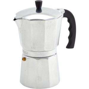 IMUSA 12-Cup Stovetop Espresso Maker, Cast Aluminum Coffee Maker, Cuban Coffee Brewer, Moka Pot Style, Portable Coffee Maker for Home, Camping, or Travel(Aluminum)
