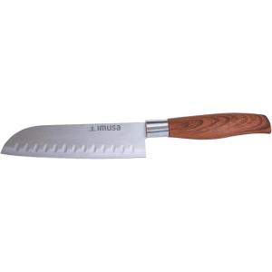 IMUSA, 2pc 5″ & 7″ Santoku Knife Set w/Wood Handle, Stainless Steel Kitchen Cooking Knifes(Santoku)