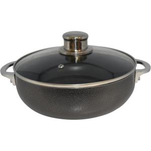 IMUSA 4.4Qt Bistro Ceramic Nonstick Caldero/Dutch Oven with Glass Lid, Black(6.9 Quart)