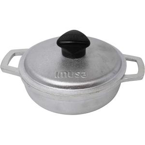 IMUSA Caldero Stock Pot with Glass Lid 7QT, 30cm, Cast Aluminum, Perfect for Serving Small & Medium Groups, Riveted Handles, Made in Colombia, Silver(4 Pack)