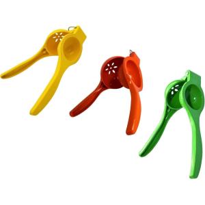IMUSA Lime and Lemon Manual Squeezers Set Citrus Juicer for Max Extraction, Aluminium, Yellow & Green(Yellow  Green  Orange)