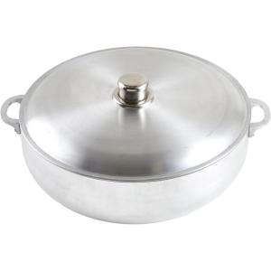 IMUSA Traditional Polished Aluminum Caldero (Dutch Oven) with Lid, 6.9 Quarts, Polished Aluminium(Polished)