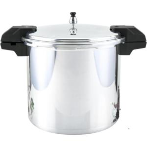 IMUSA USA A417-80807 16Qt Jumbo Stovetop Pressure Cooker with Regulator and Side Handles, Silver(22 Quarts)