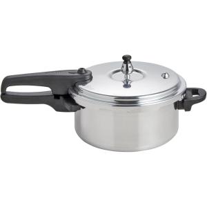 IMUSA USA A417-80807 16Qt Jumbo Stovetop Pressure Cooker with Regulator and Side Handles, Silver(4.2 Quarts)