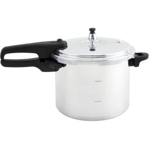 IMUSA USA A417-80807 16Qt Jumbo Stovetop Pressure Cooker with Regulator and Side Handles, Silver(7 Quarts)