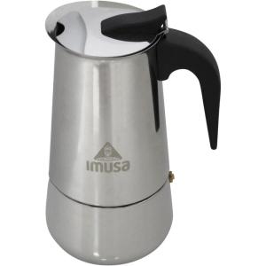 IMUSA USA B120-22061M Stainless Steel Stovetop Espresso Coffeemaker 4-Cup, Silver(6 Cups)