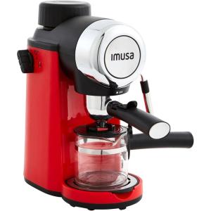 Imusa 4 Cup Epic Electric Espresso/Cappuccino Maker (Cafe Cubano, Cortadito, Colada, Cafe con Leche), Black(Red)
