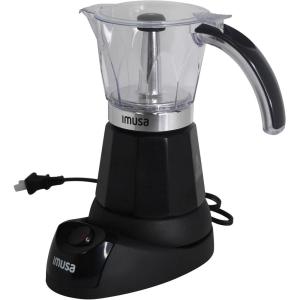 Imusa 6 or 3cup Electric Espresso Maker, Black(Black)