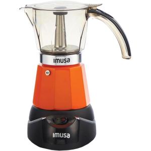 Imusa 6 or 3cup Electric Espresso Maker, Black(Orange)