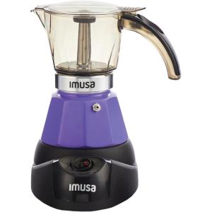 Imusa 6 or 3cup Electric Espresso Maker, Black(Purple)