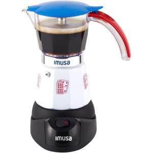 Imusa 6 or 3cup Electric Espresso Maker, Black(White)