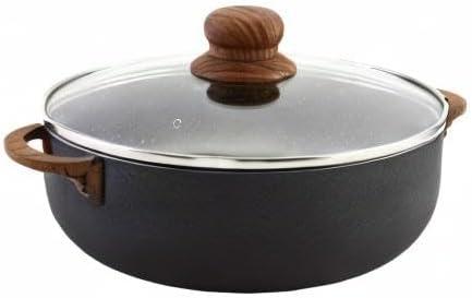 imageIMUSA USA Black 44Qt Stone Caldero with Woodlook Handles and Knob 44 Quart9 quart