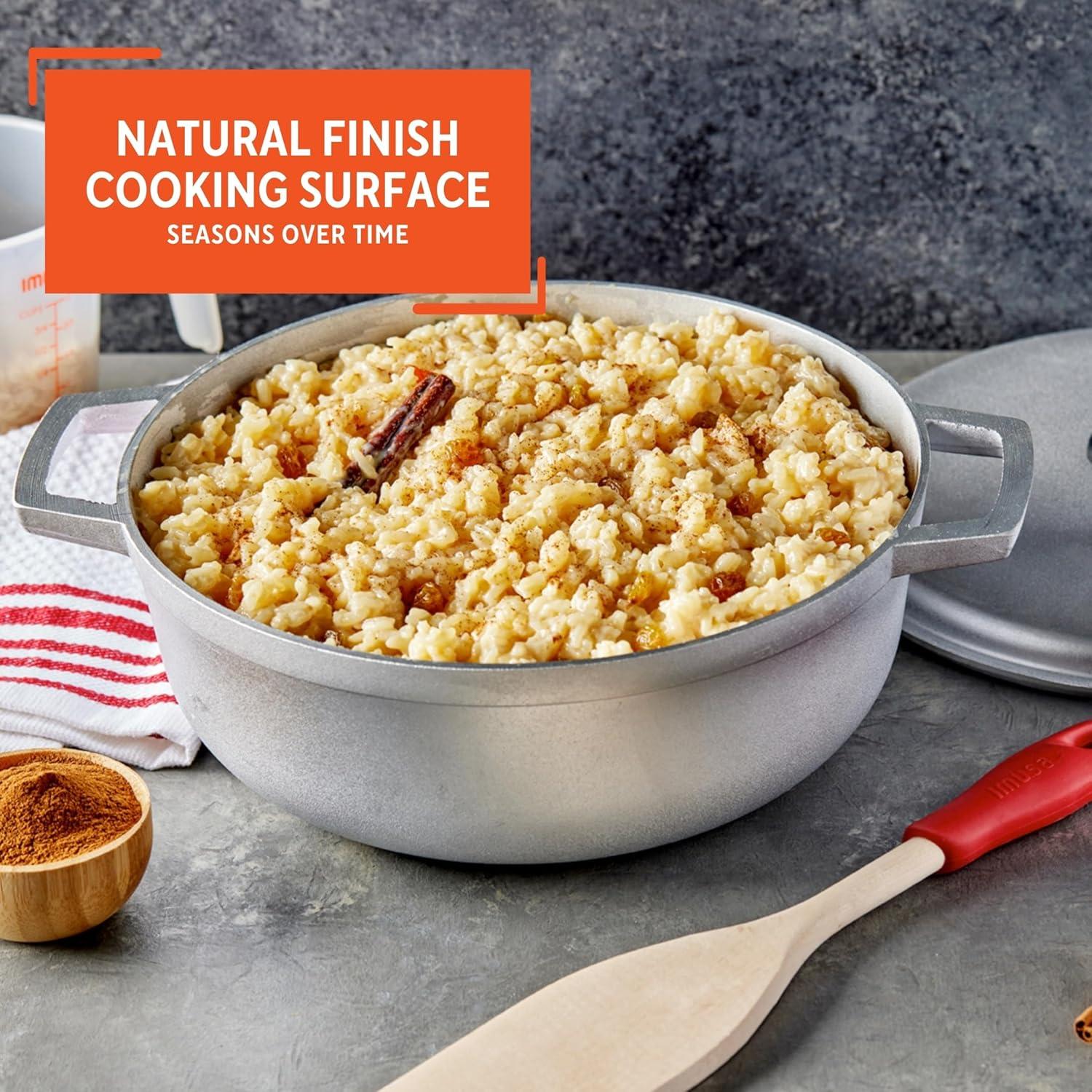 imageIMUSA GAU80508 Jumbo Traditional Natural Caldero for Cooking and Serving 18 Quart SilverAluminum Lid