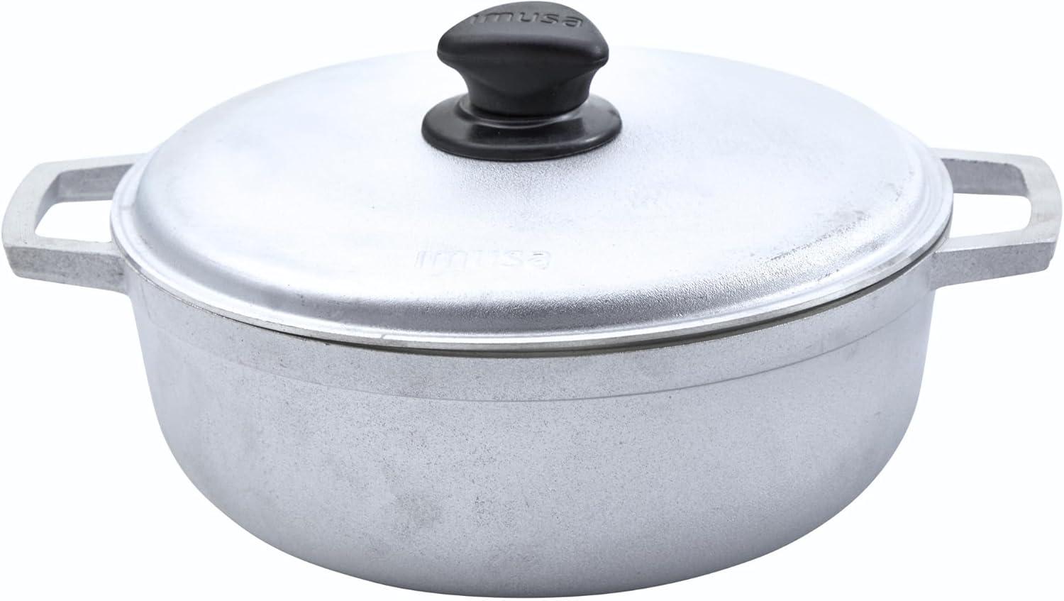 imageIMUSA GAU80508 Jumbo Traditional Natural Caldero for Cooking and Serving 18 Quart SilverAluminum Lid