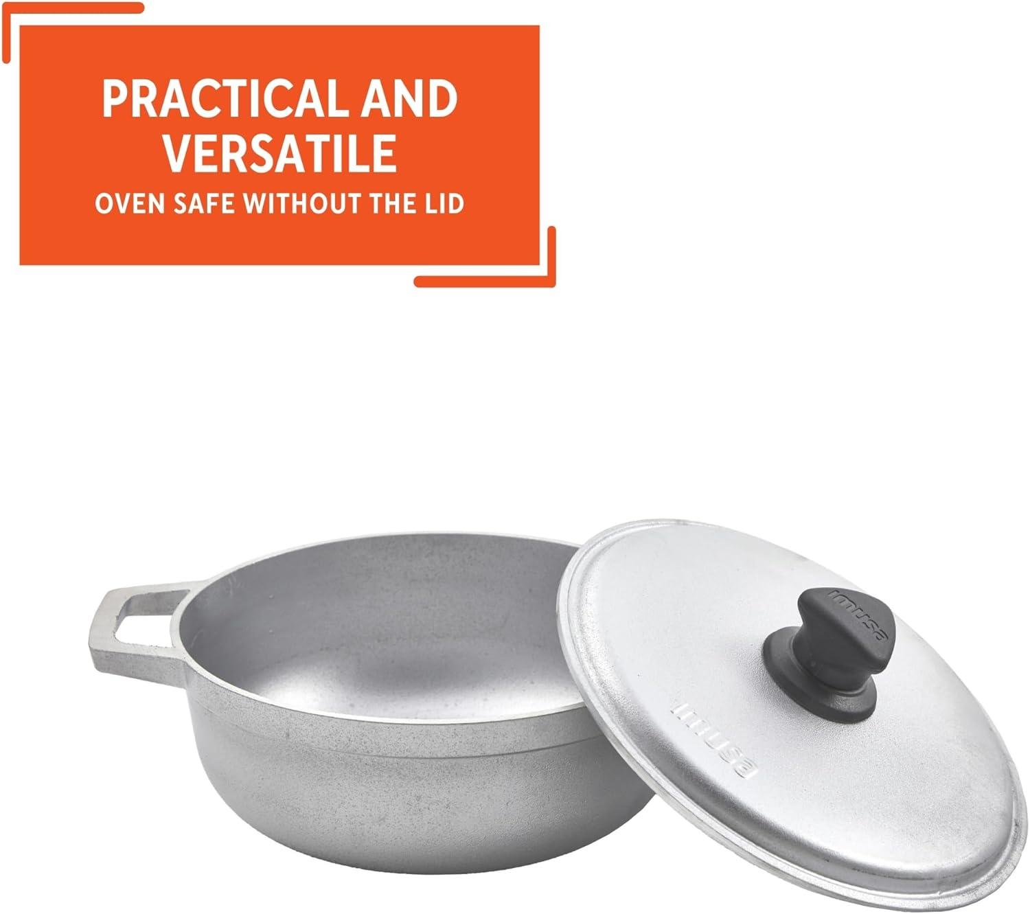 imageIMUSA GAU80508 Jumbo Traditional Natural Caldero for Cooking and Serving 18 Quart SilverAluminum Lid