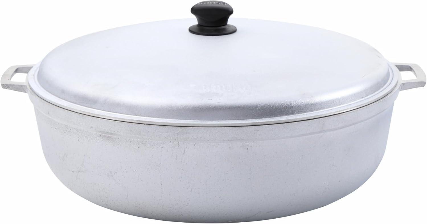 imageIMUSA GAU80508 Jumbo Traditional Natural Caldero for Cooking and Serving 18 Quart SilverAluminum Lid
