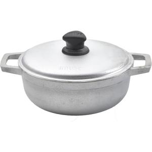 IMUSA GAU-80508 Jumbo Traditional Natural Caldero for Cooking and Serving, 18 Quart, Silver(Aluminum Lid)