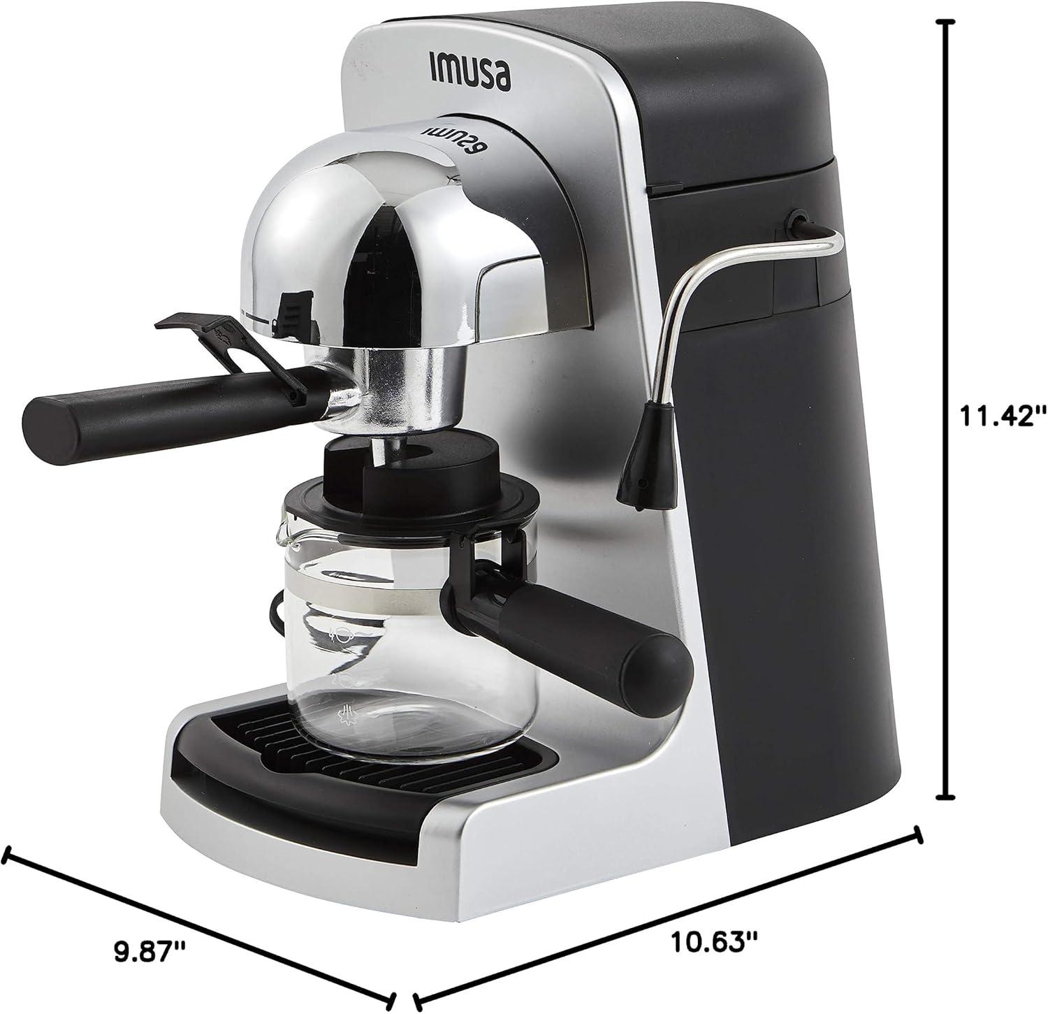 imageIMUSA 4cup Electric Bistro Espresso Cappuccino Maker SilverBistro
