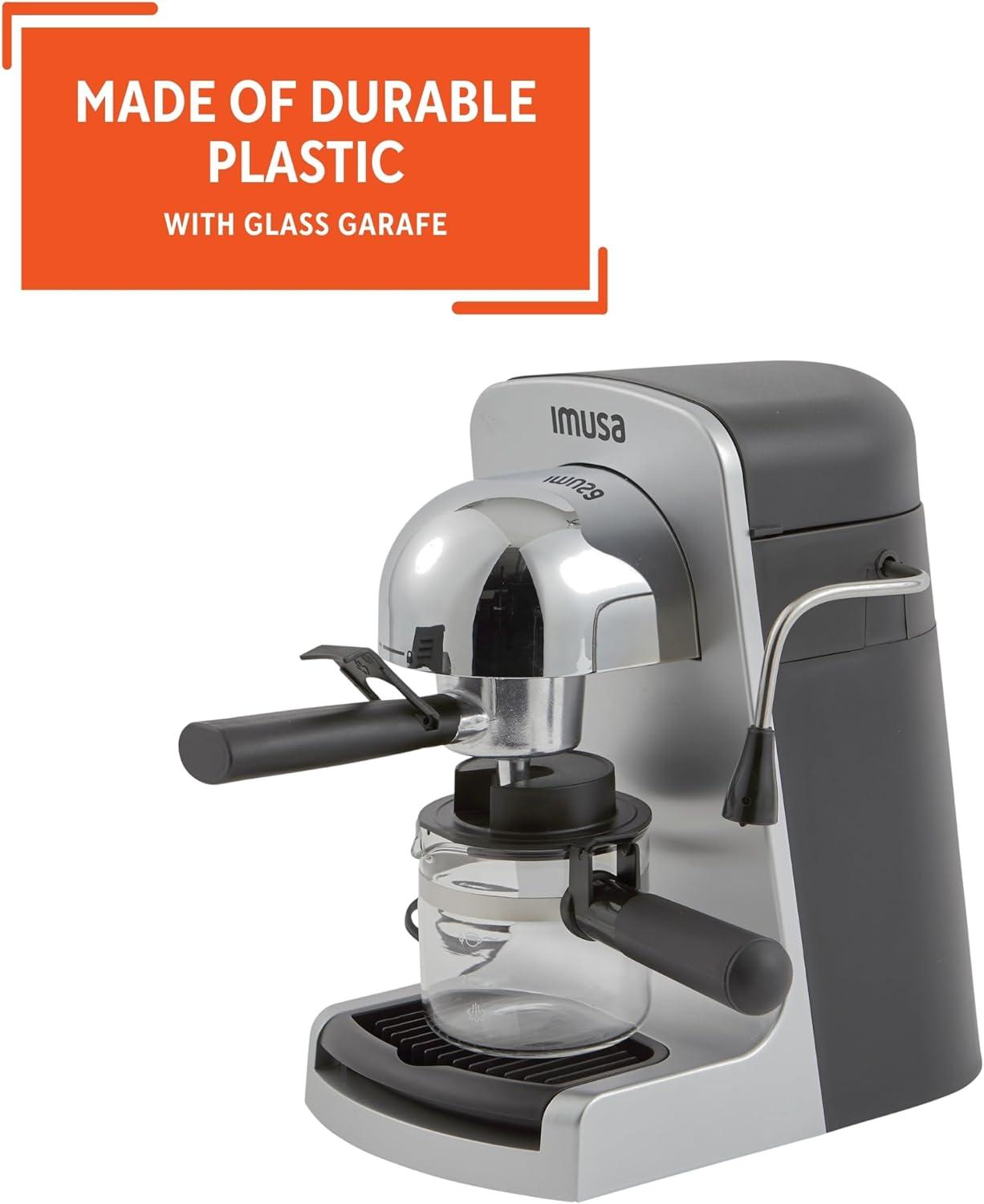 imageIMUSA 4cup Electric Bistro Espresso Cappuccino Maker SilverBistro