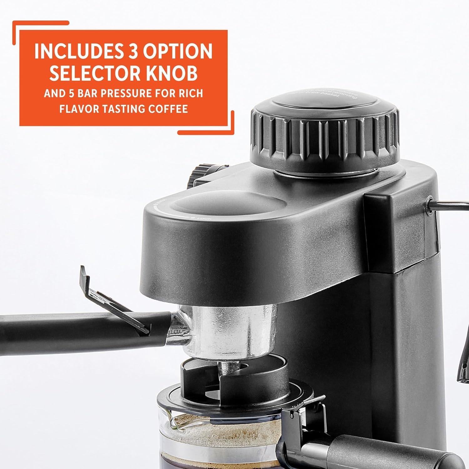 imageIMUSA 4cup Electric Bistro Espresso Cappuccino Maker SilverClassic