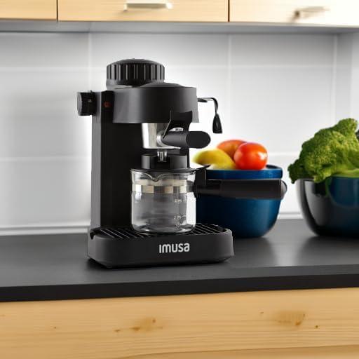 imageIMUSA 4cup Electric Bistro Espresso Cappuccino Maker SilverClassic