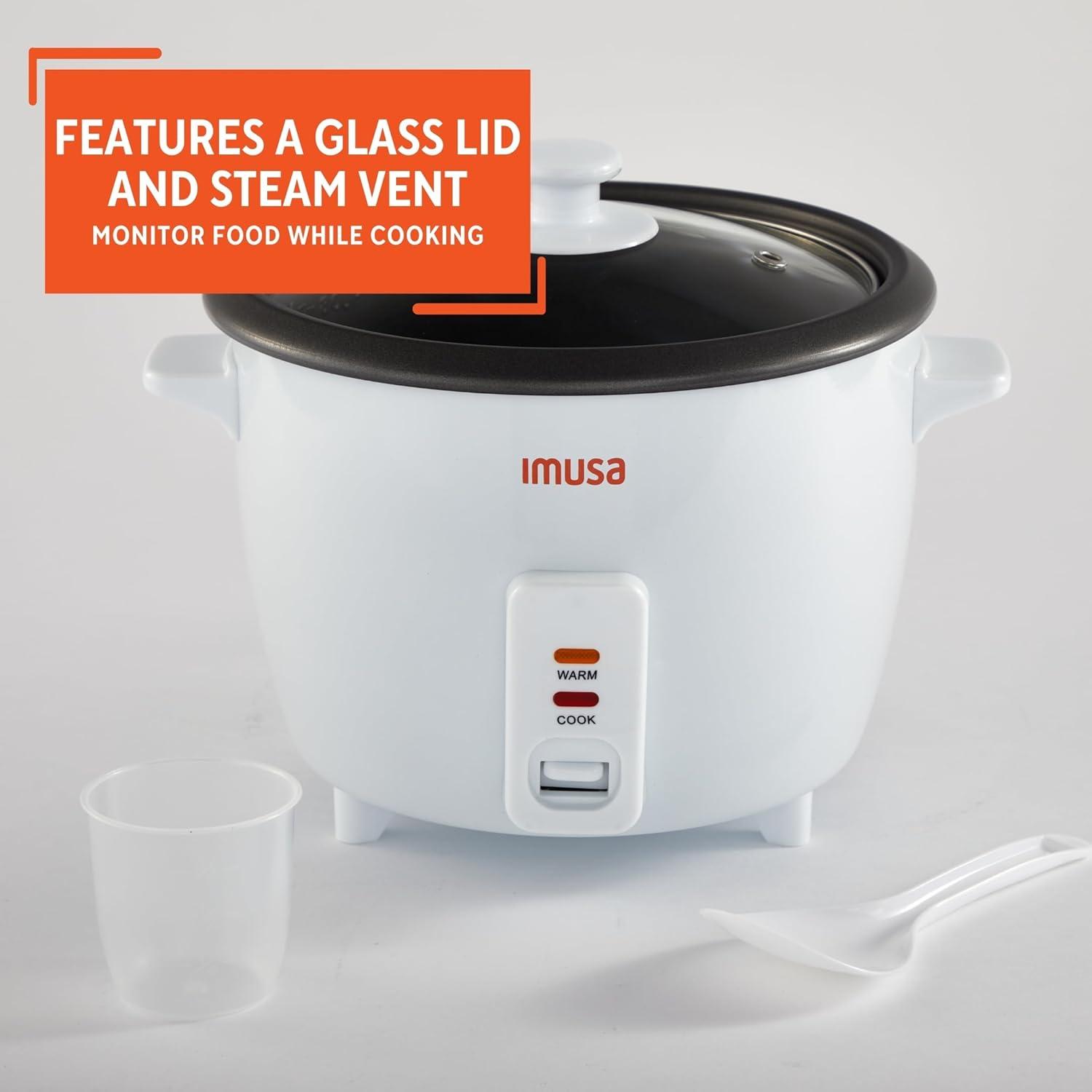 imageIMUSA 10cup Deluxe Stainless Steel Electric Rice Cooker with Steam Tray10 Cups