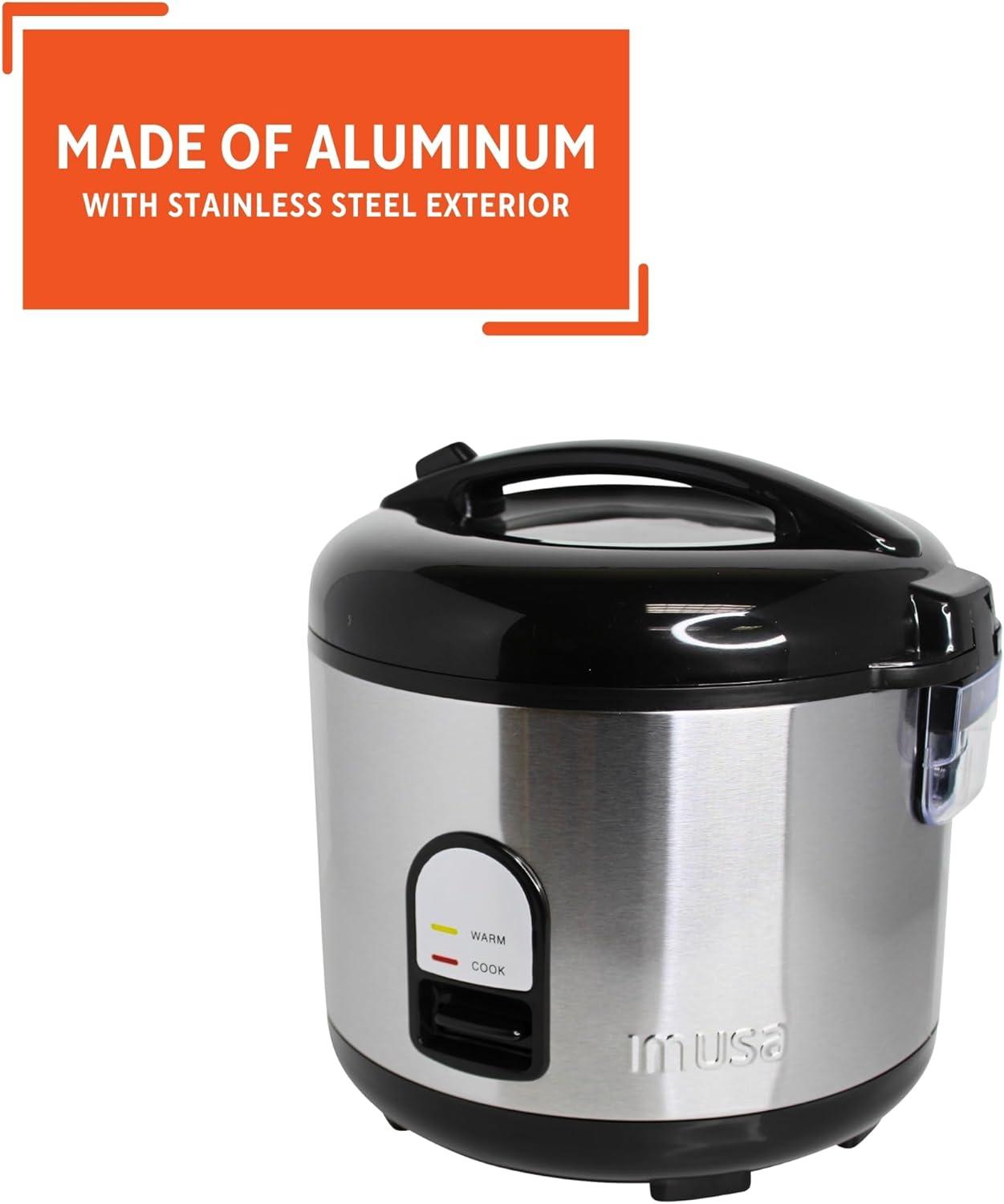imageIMUSA 10cup Deluxe Stainless Steel Electric Rice Cooker with Steam Tray10 Cups