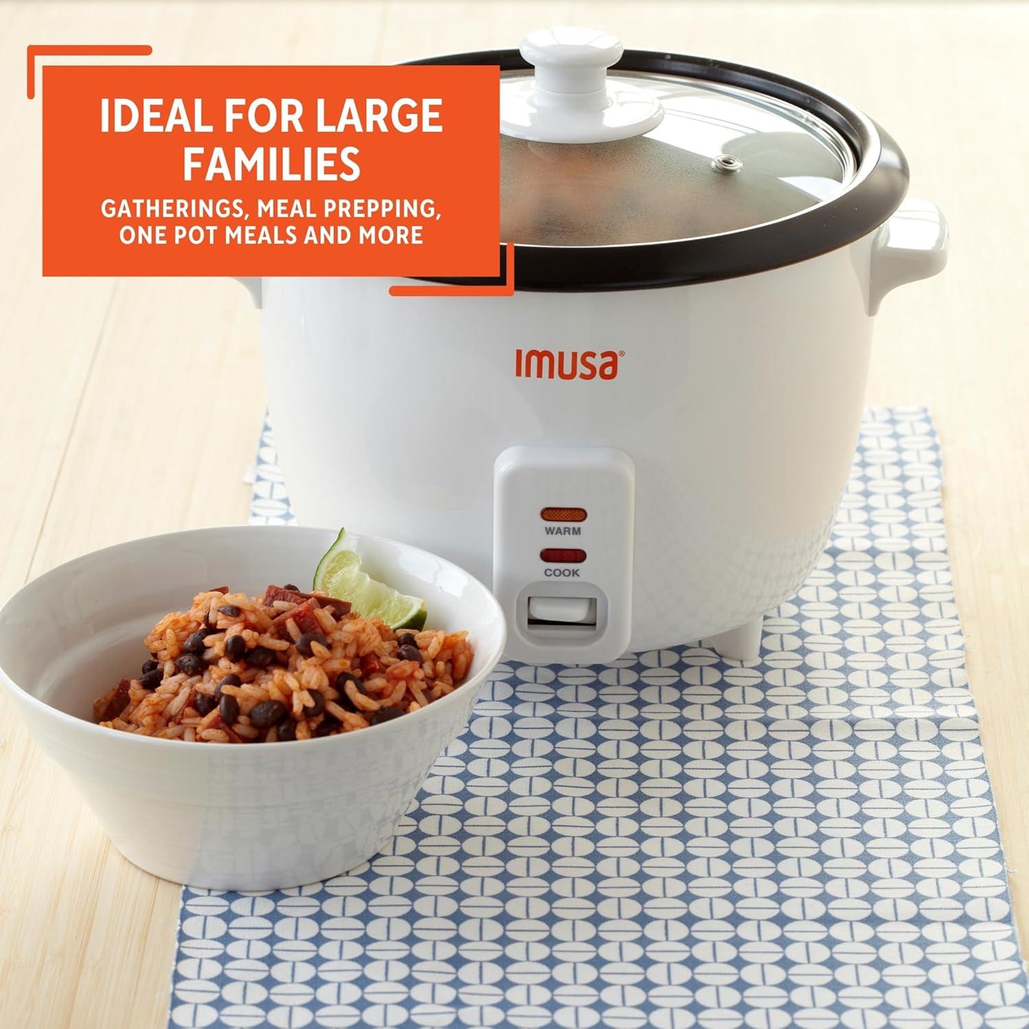 imageIMUSA 10cup Deluxe Stainless Steel Electric Rice Cooker with Steam Tray10 Cups