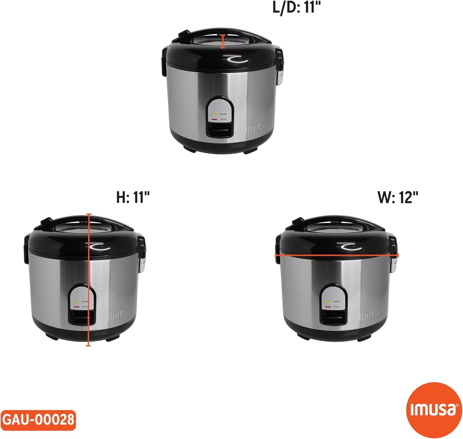 imageIMUSA 10cup Deluxe Stainless Steel Electric Rice Cooker with Steam Tray10 Cups
