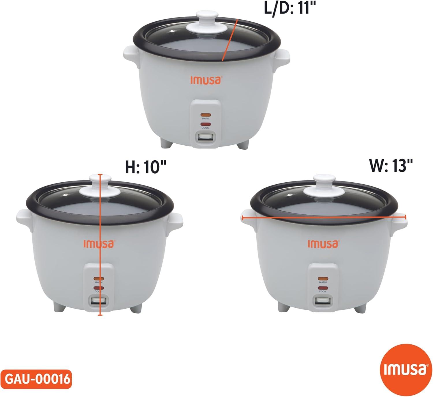 imageIMUSA 10cup Deluxe Stainless Steel Electric Rice Cooker with Steam Tray10 Cups