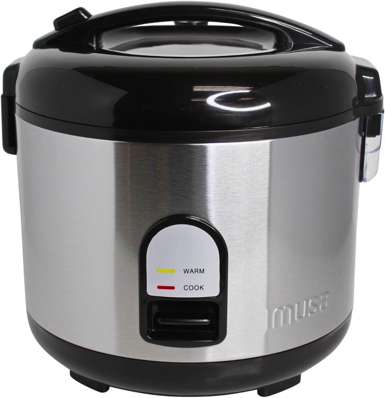 imageIMUSA 10cup Deluxe Stainless Steel Electric Rice Cooker with Steam Tray10 Cups