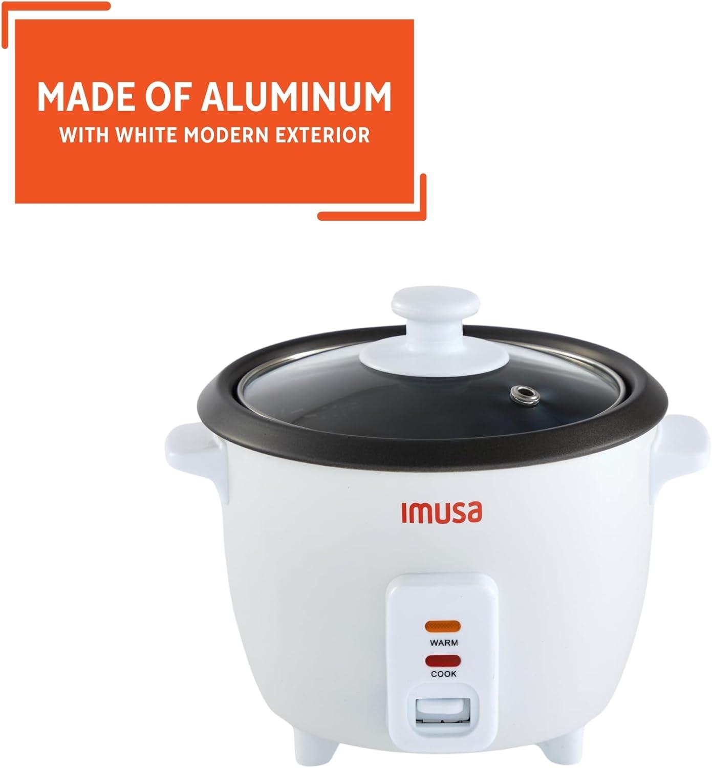 imageIMUSA 10cup Deluxe Stainless Steel Electric Rice Cooker with Steam Tray3 Cups
