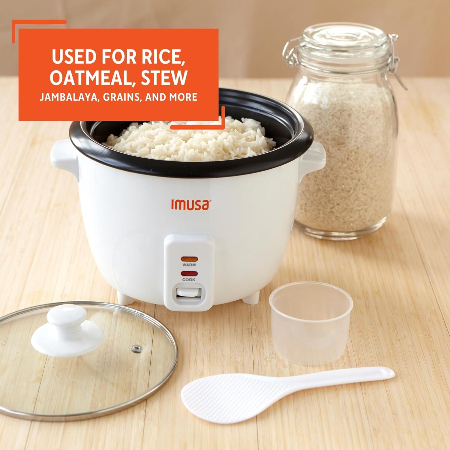 imageIMUSA 10cup Deluxe Stainless Steel Electric Rice Cooker with Steam Tray3 Cups
