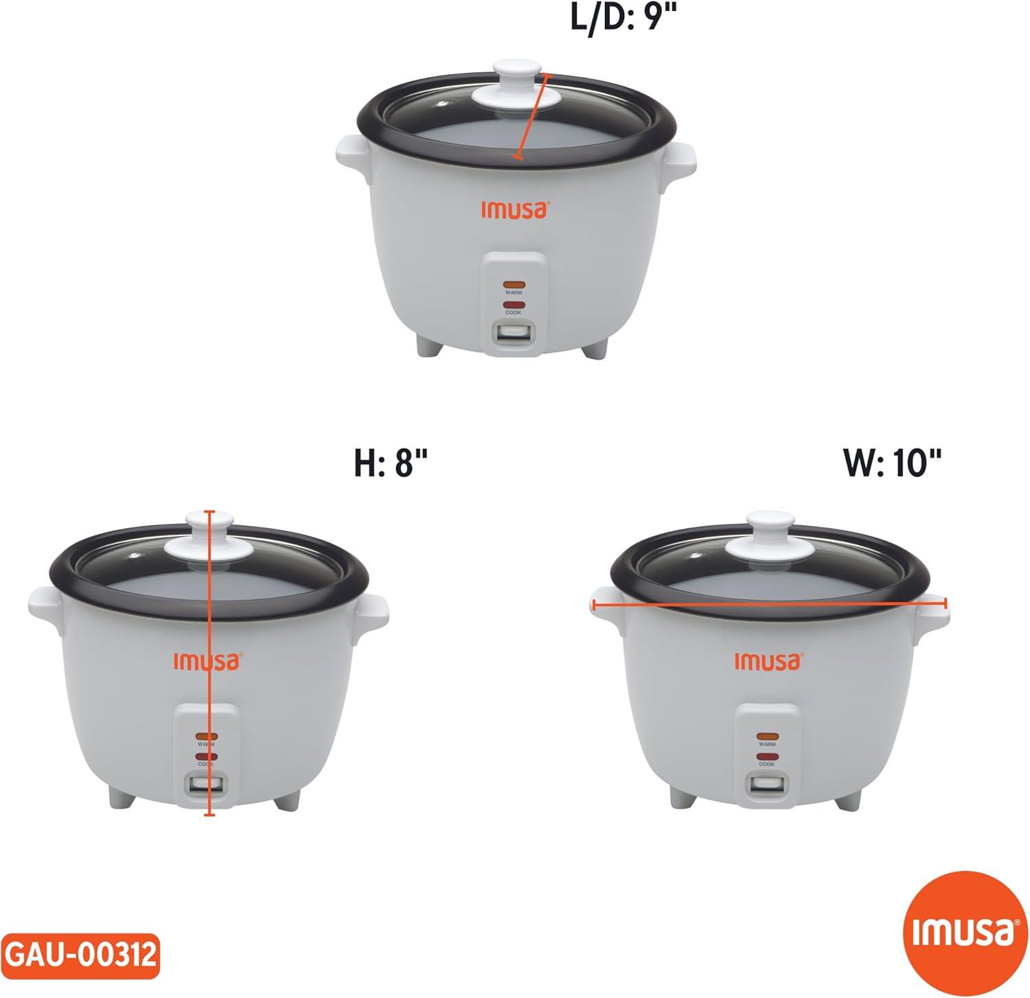 imageIMUSA Electric Rice Cooker 10 Cup Cooked 5 Cup Uncooked  Ceramic Nonstick Pot Multi Cooker for Rice Quinoa Oatmeal Stew  Keep Warm  Compact for Kitchen Dorm RV10 Cup
