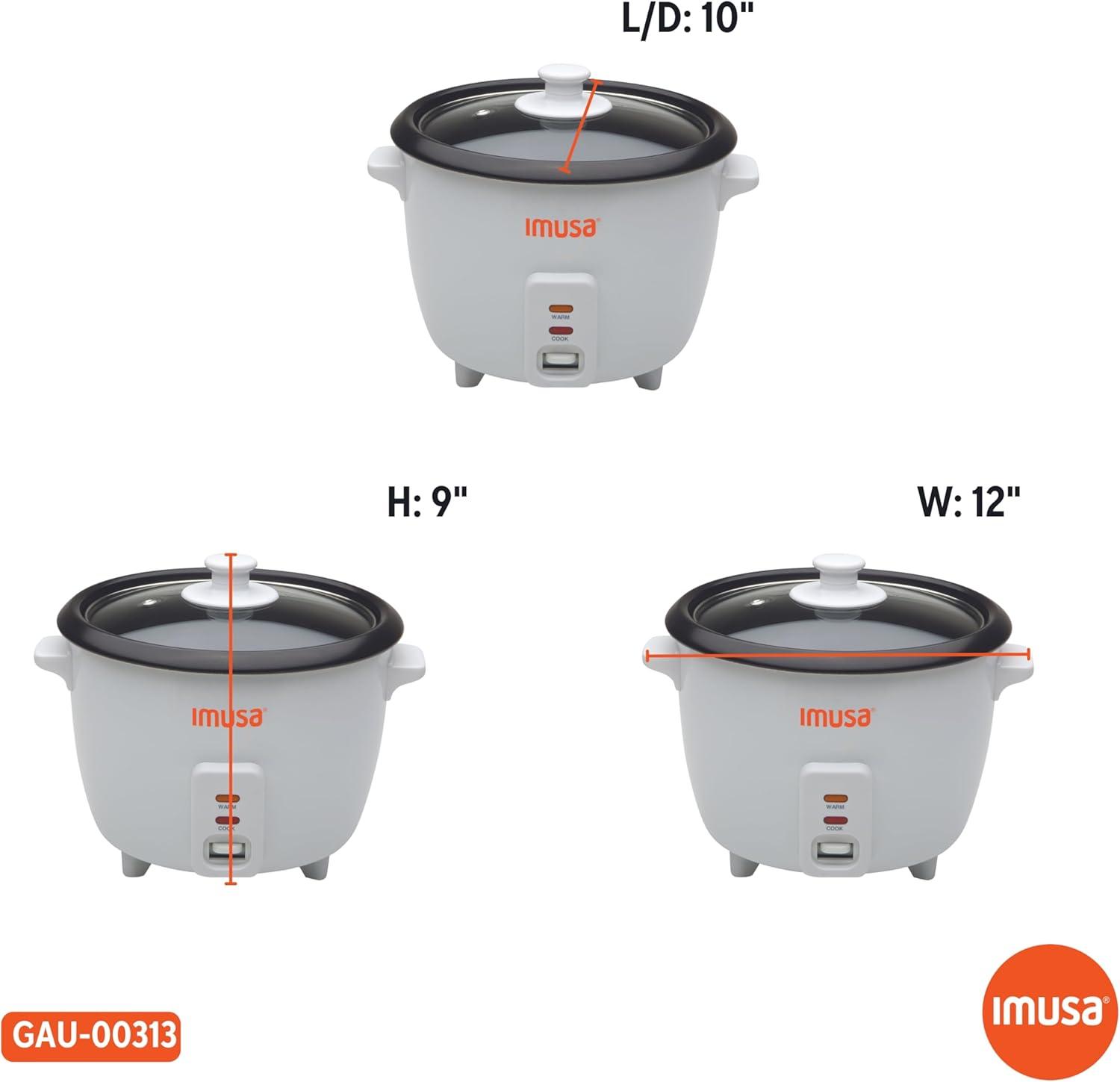 imageIMUSA Electric Rice Cooker 10 Cup Cooked 5 Cup Uncooked  Ceramic Nonstick Pot Multi Cooker for Rice Quinoa Oatmeal Stew  Keep Warm  Compact for Kitchen Dorm RV16 Cup