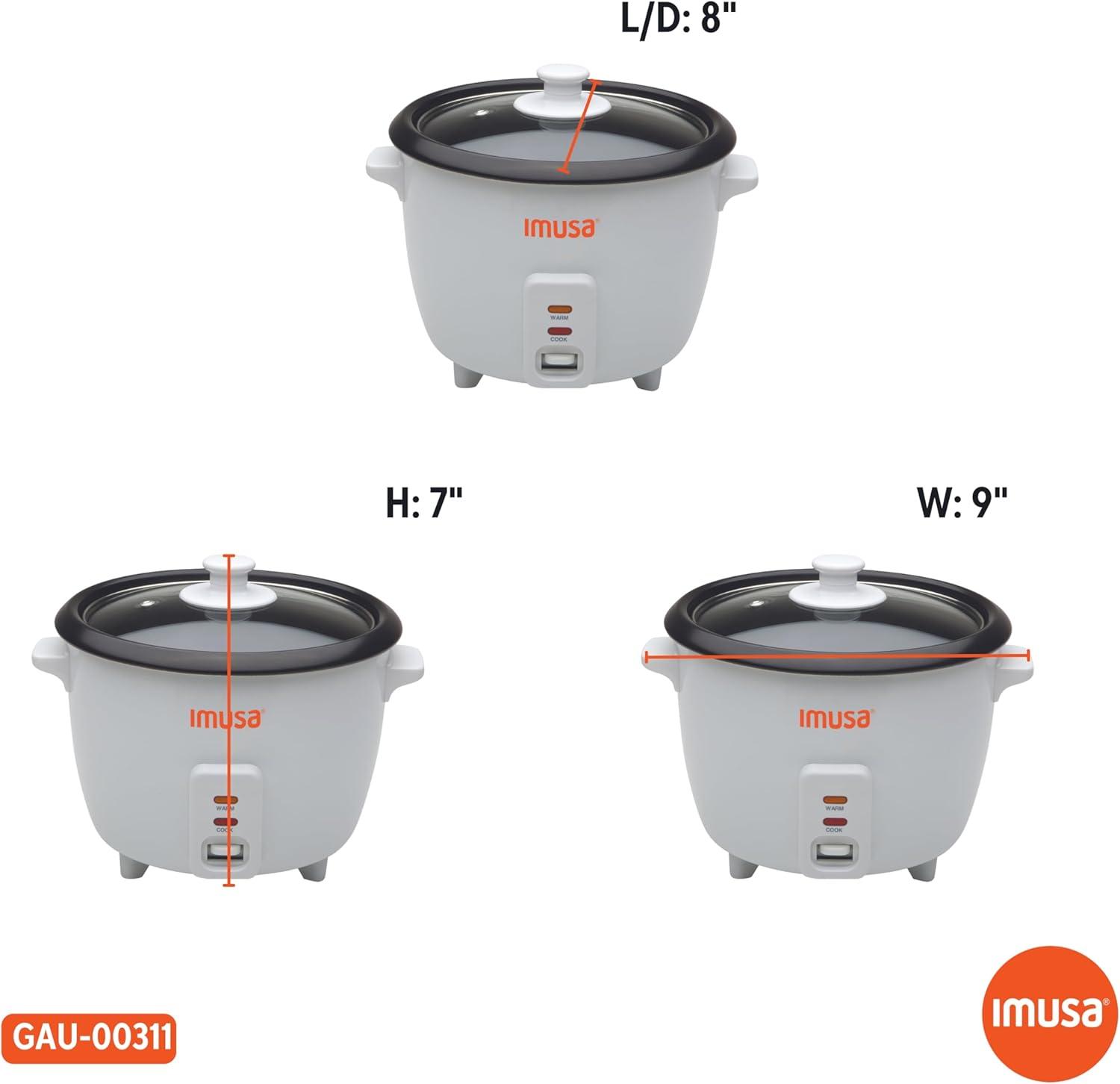 imageIMUSA Electric Rice Cooker 10 Cup Cooked 5 Cup Uncooked  Ceramic Nonstick Pot Multi Cooker for Rice Quinoa Oatmeal Stew  Keep Warm  Compact for Kitchen Dorm RV6 Cup