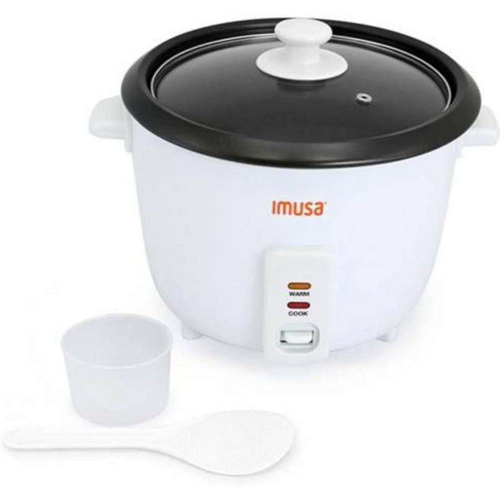 imageIMUSA USA GAU00012 Electric NonStick Rice Cooker 5Cup Uncooked 10Cup Cooked White5 Cups