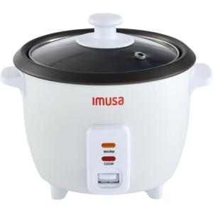 IMUSA 10cup Deluxe Stainless Steel Electric Rice Cooker with Steam Tray(3 Cups)