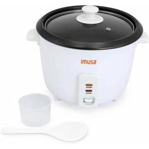 IMUSA USA GAU-00012 Electric NonStick Rice Cooker 5-Cup (Uncooked) 10-Cup (Cooked), White(5 Cups)